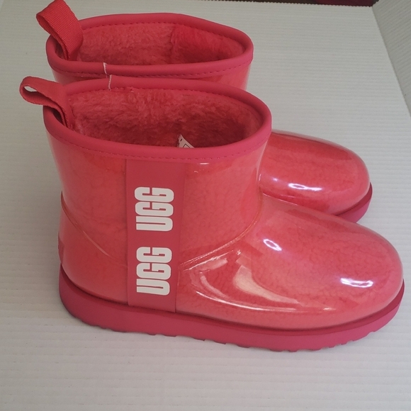 UGG® Classic‎ Clear Mini Waterproof Boots- Pink - Picture 1 of 9